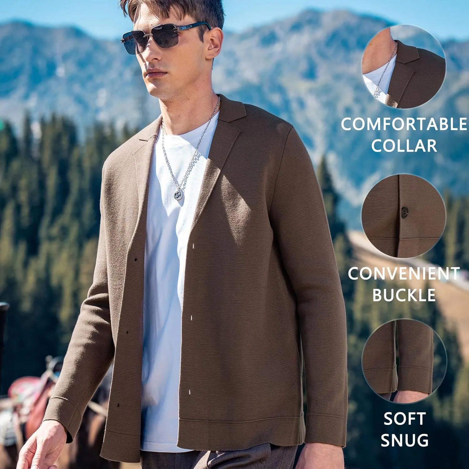 Men's Cardigan Wool Sweater Trend Cool Wool Sweater Men's Coat Spring and Autumn Knitted Sweater