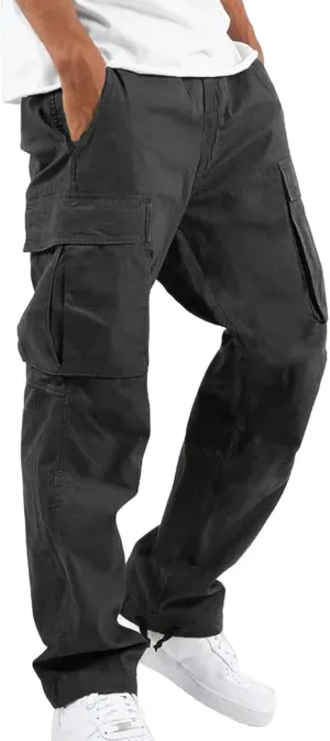 Mens Cargo Pants Straight Casual Trendy Loose Slim Fit Joggers Sweatpants Outdoor Lightweight Athletic Walking Trouser