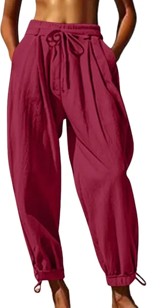 Mens Casual Pants Straight-Leg Vacation 2025 Summer Lightweight Pant Fashion Relax Fit with Pocket Plus Size Trousers