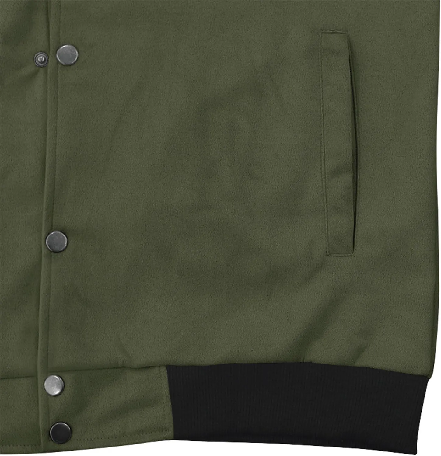 Men's Casual Suede Bomber Jacket Lightweight Snap Button Down Jackets Vintage Faux Leather Jacket for Men