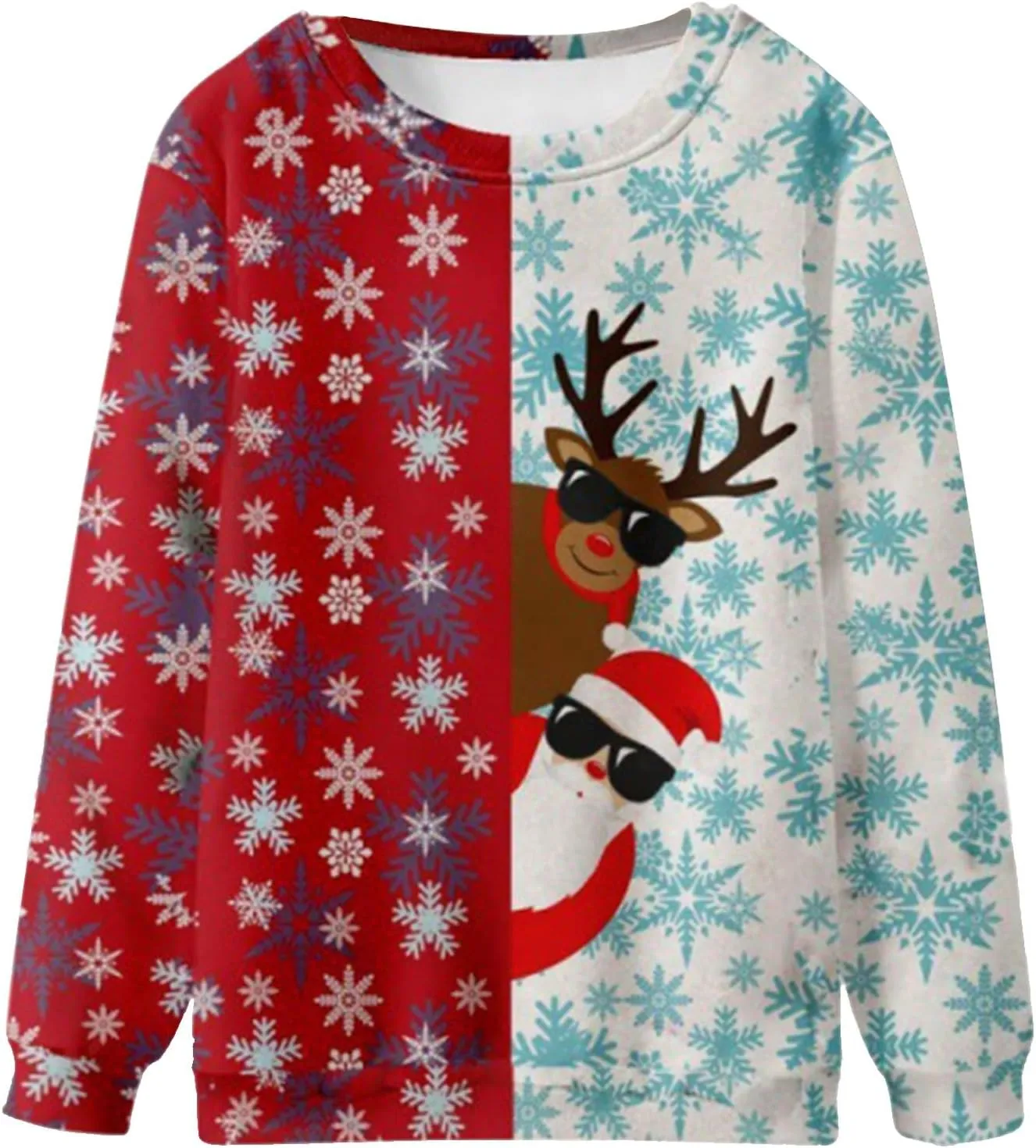 Mens Christmas Sweatshirts Festival Pullover Lightweight Crewneck Shirts Funny Long Sleeve Holiday Henley Sweater