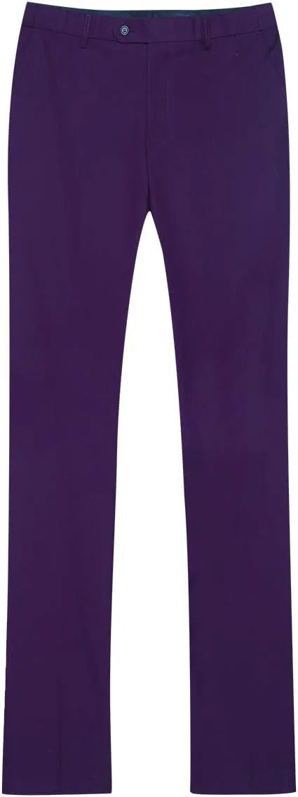 Mens Classic Slim Fit Fit Stretch Flat Front Slacks Dress Pants