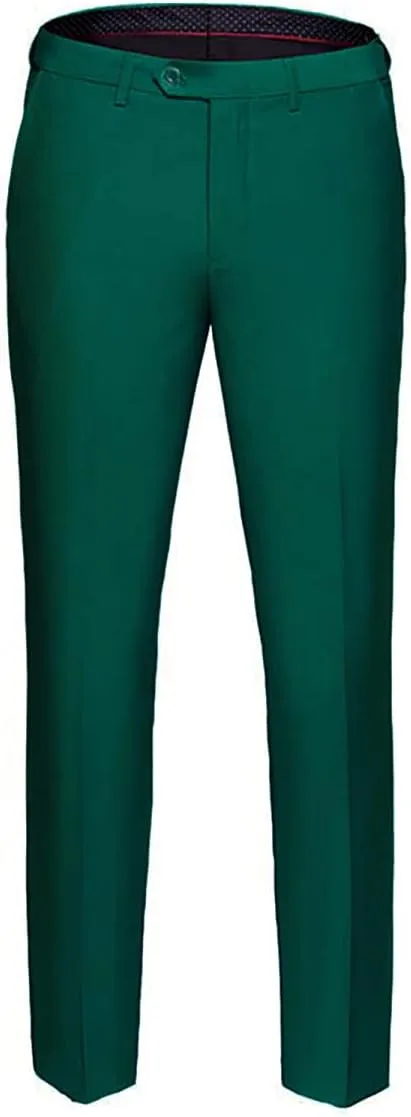 Mens Classic Slim Fit Fit Stretch Flat Front Slacks Dress Pants