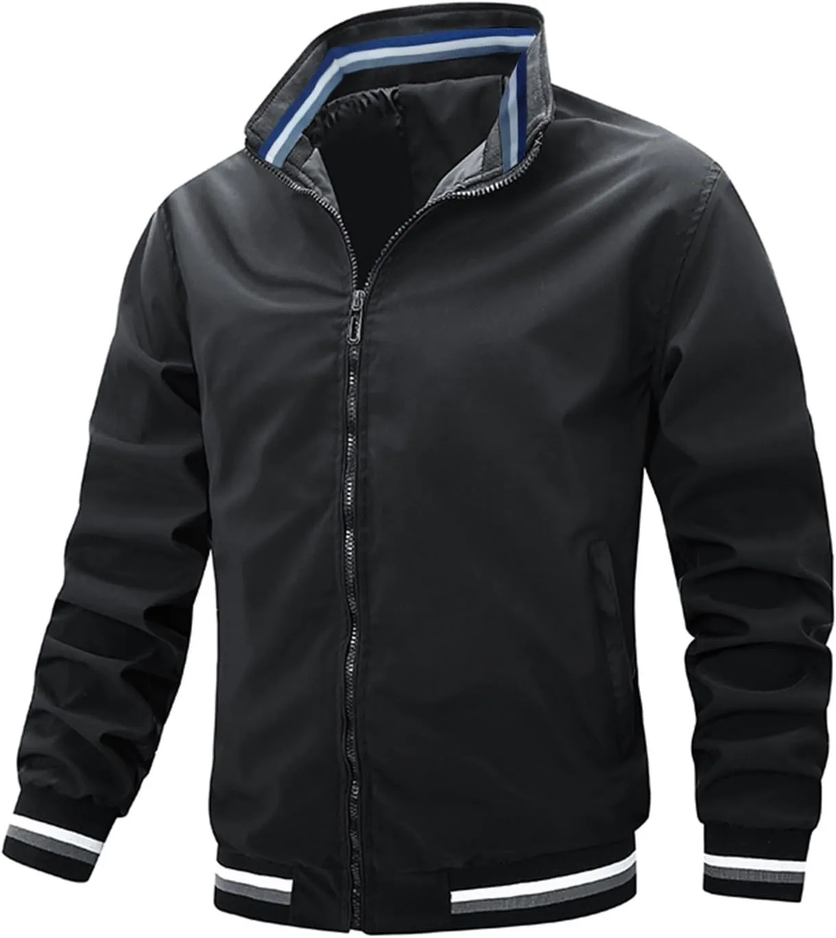 Mens Clothes Simple Camouflage Pocket Cardigan Zipper Sweater Jacket Heavyweight Hoodie Mens Zip Up Hoodie Black