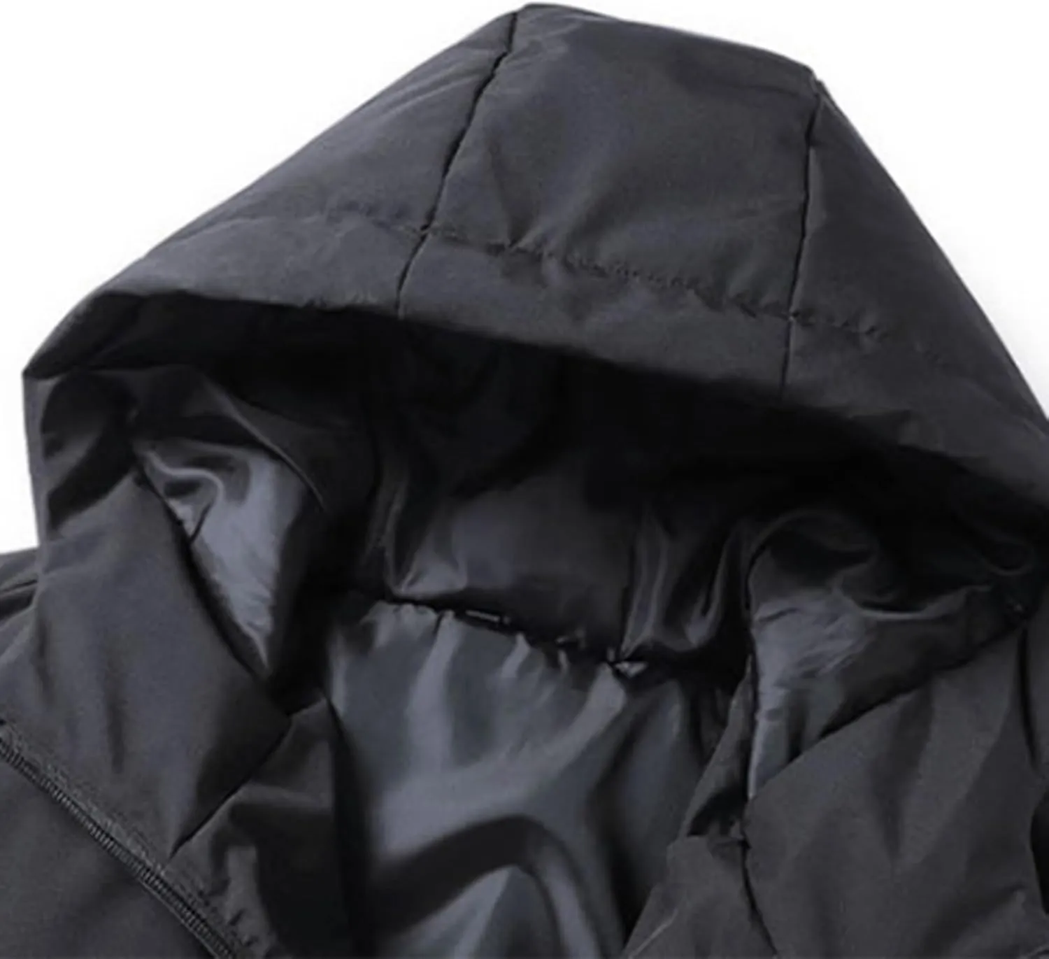 Men's Hooded Winter Coat Casual Thicken Cotton Warm Hooded Puffer Jacket Quilted Zipper Padded Down Coats with Pocket