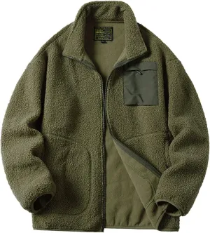 Men's Jacket Men's Autumn Winter Blouse Outdoor Leisure Warm Plus Size Pocket Zipper Lapel Cardigan Jacket Men's