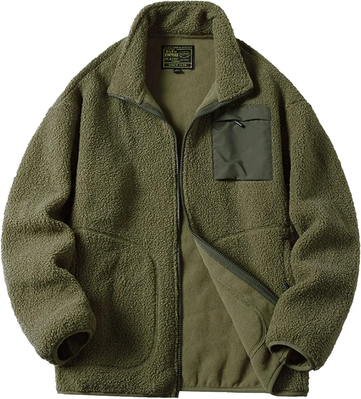 Men's Jacket Men's Autumn Winter Blouse Outdoor Leisure Warm Plus Size Pocket Zipper Lapel Cardigan Jacket Men's