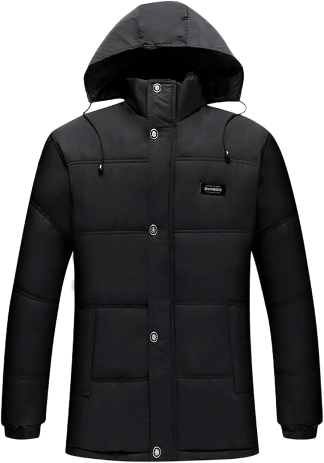 Mens Plush Thickened Cotton Padded Jacket Winter Hooded Warm Windproof Cotton Padded Jacket Jacket Men down