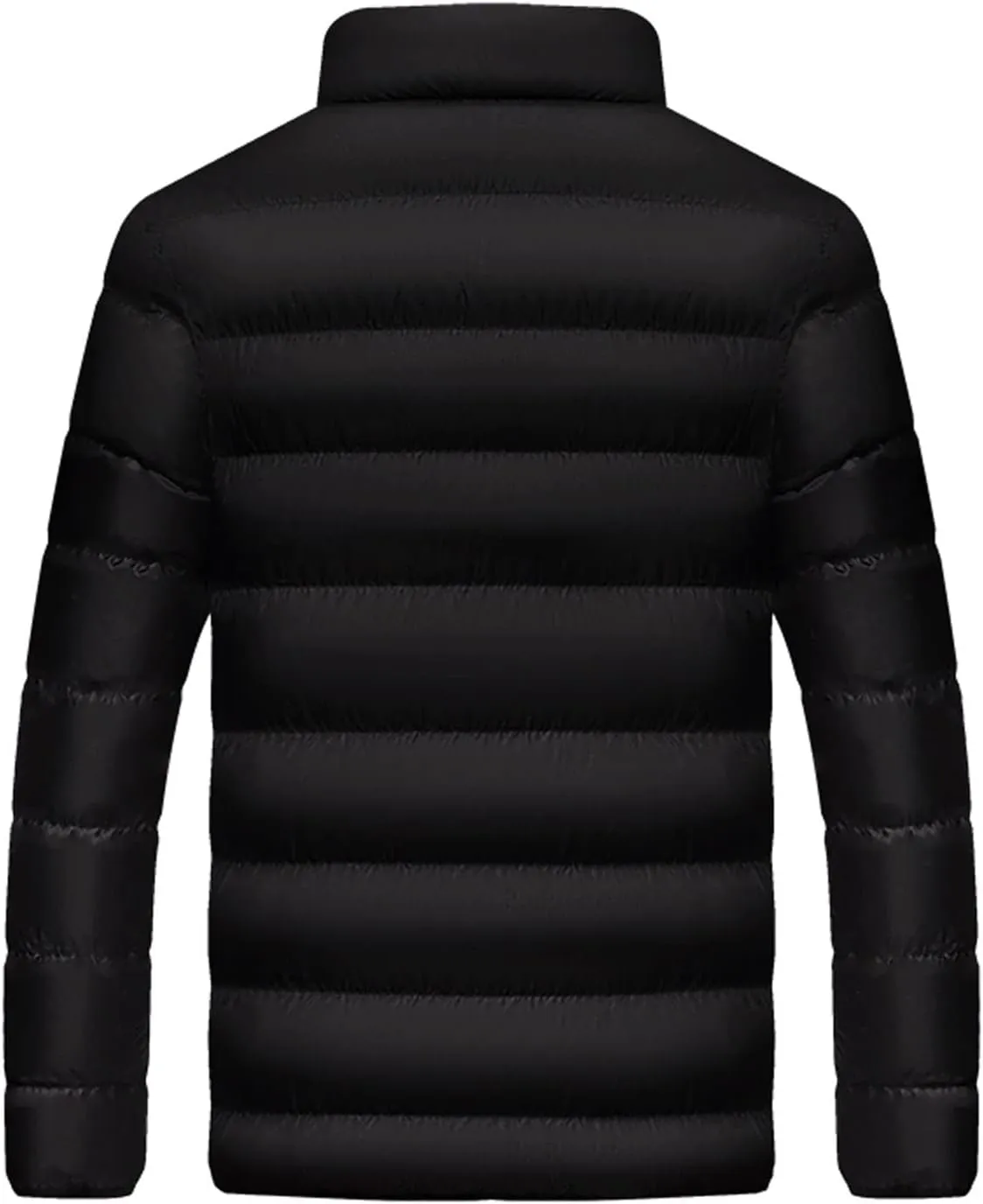 Mens Puffer Jacket No Hood Packable Lightweight Down Jacket Windproof Winter Thicken Padded Coat Warm Parka Jacket