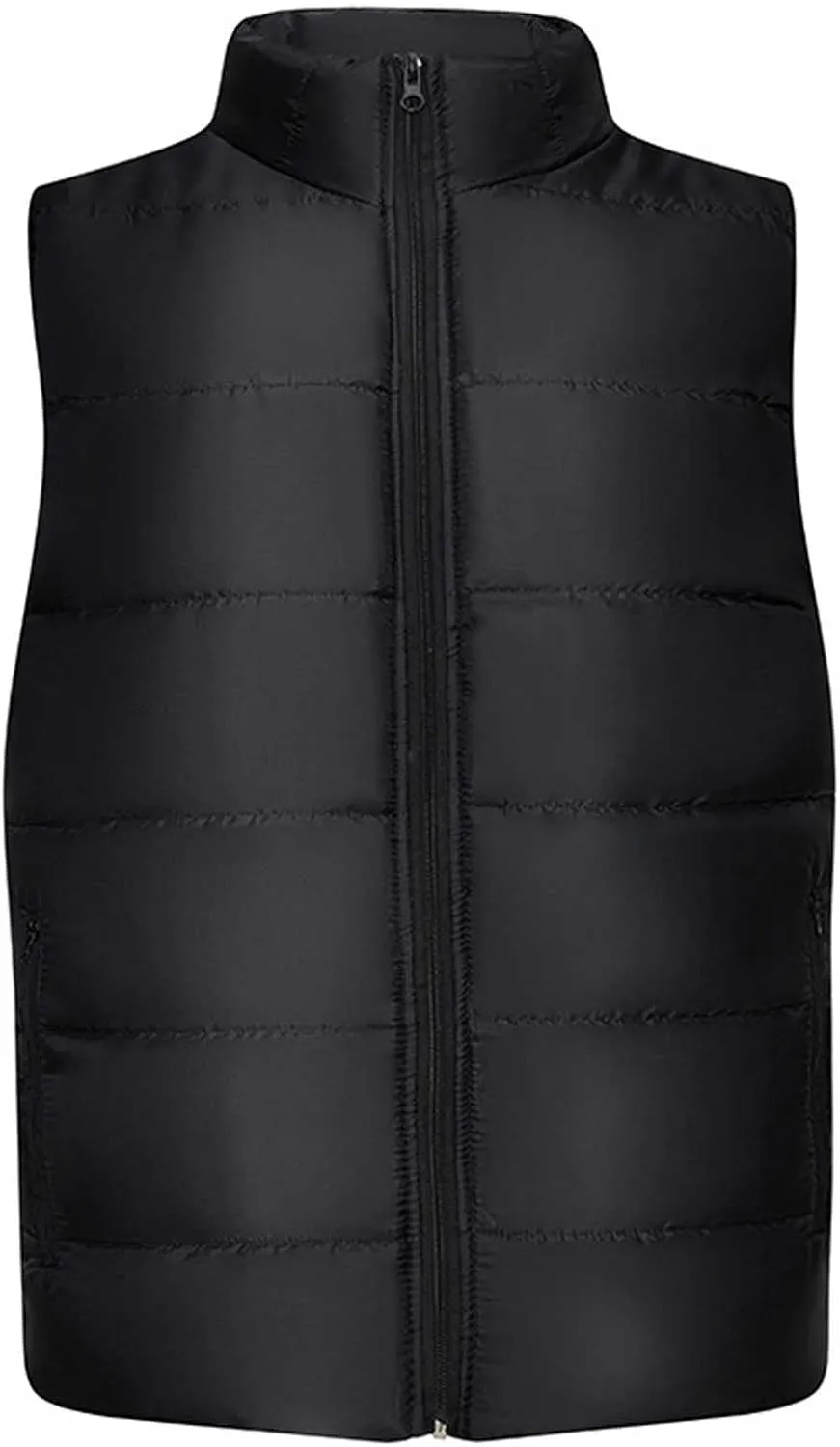 Mens Puffer Vest Lightweight Winter Outdoor Padded Vests Warm Stand Collar Zip Up Sleeveless Down Jacket Outerwear