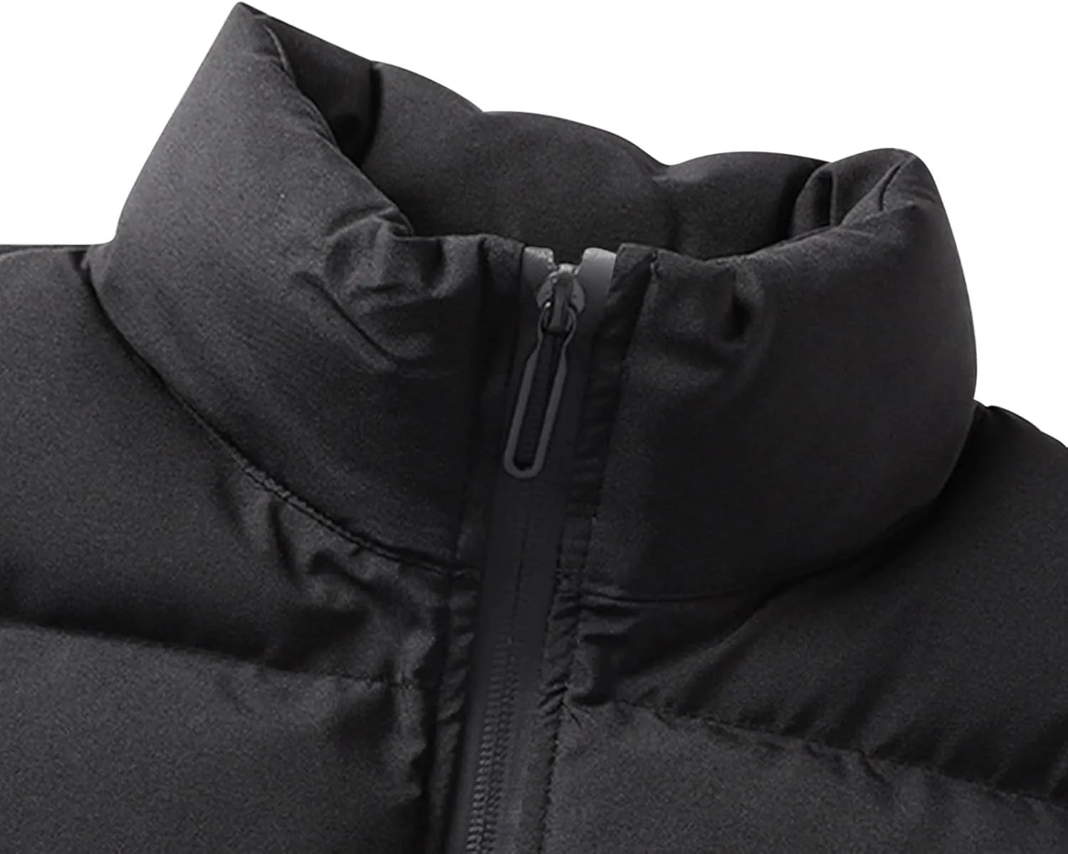 Men's Puffer Vest Zip Up Stand Collar Down Vest Sleeveless Jacket Coats