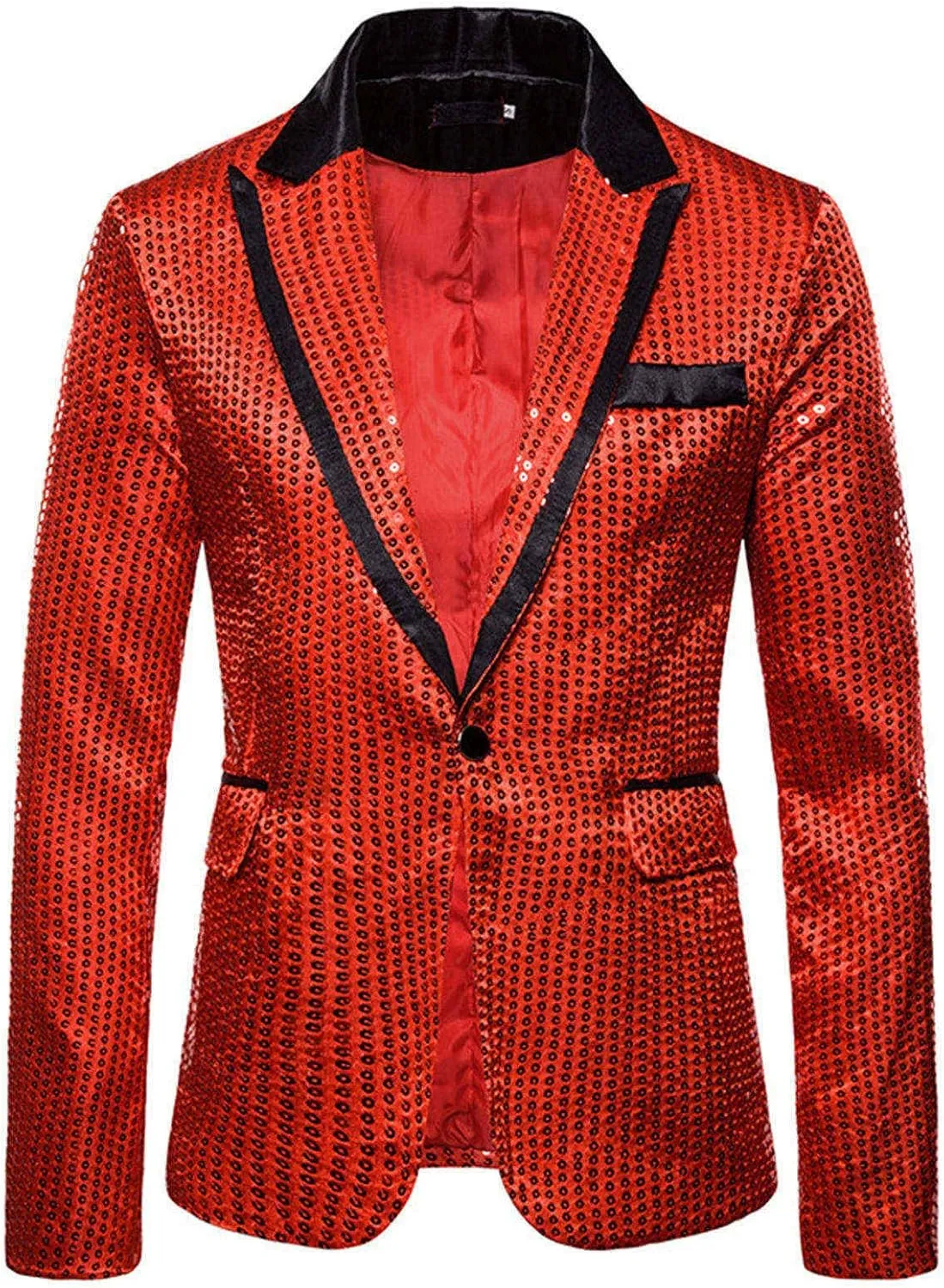 Mens Sequin Blazer Jacket Slim Fit One Button Tuxedo Sparkly Lapel Dress Jacket Party Prom Dinner Wedding Tuxedo Coat