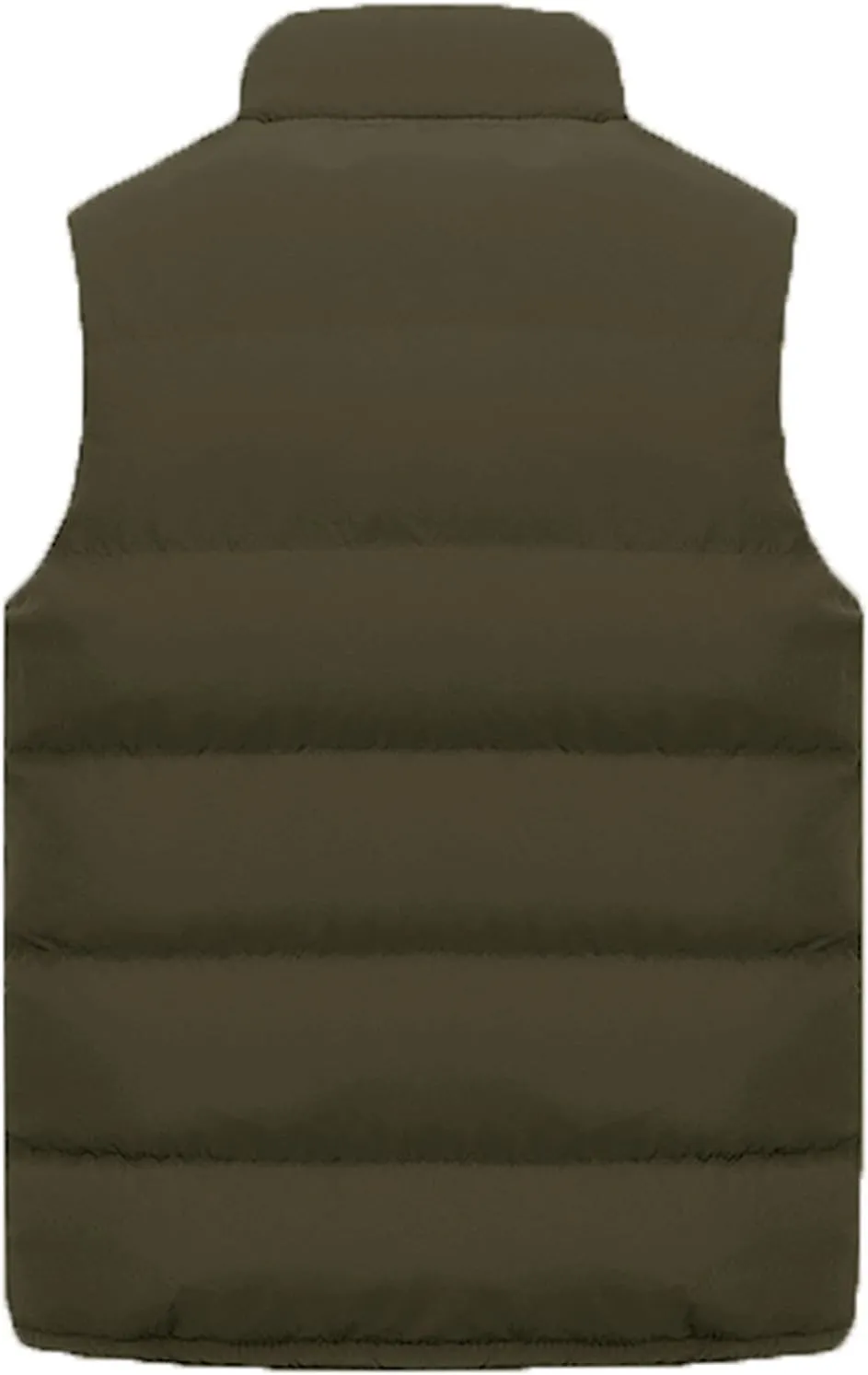 Men's Sleeveless Quilted Jacket Vest Thickened Stand Collar Vest Warm Padded Coat Cotton Outdoor Casual Vest