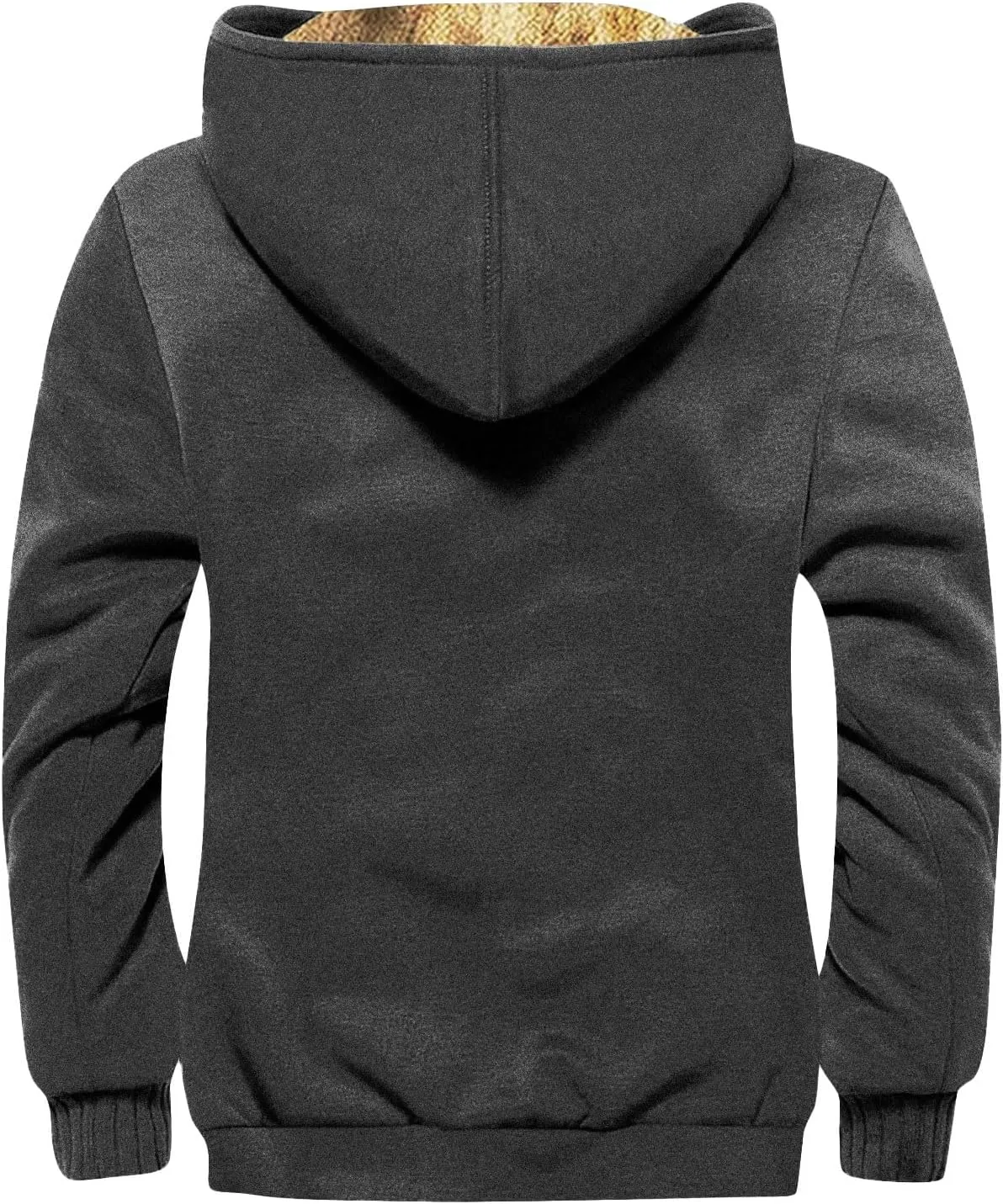 Men's Thick Sherpa Lined Zipper Fleece Hoodie Sweatshirt Winter Warm Jacket Coat Oversized Jackets For Men