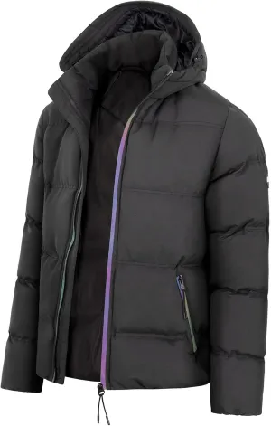 Men's Thickened Bread Cloth Winter Hooded Solid Color Full-Zipper Padded Plus Size Cotton Coat The Jacket Men