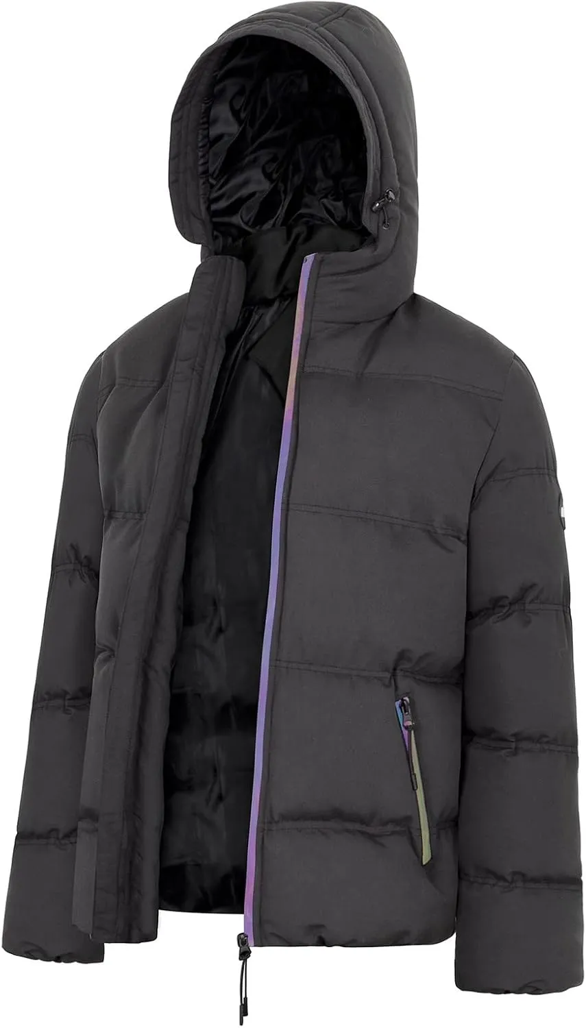 Men's Thickened Bread Cloth Winter Hooded Solid Color Full-Zipper Padded Plus Size Cotton Coat The Jacket Men