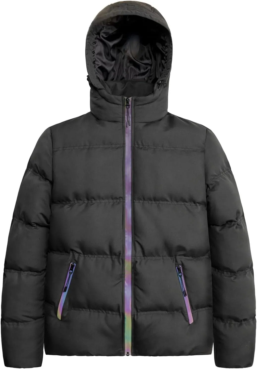 Men's Thickened Bread Cloth Winter Hooded Solid Color Full-Zipper Padded Plus Size Cotton Coat The Jacket Men
