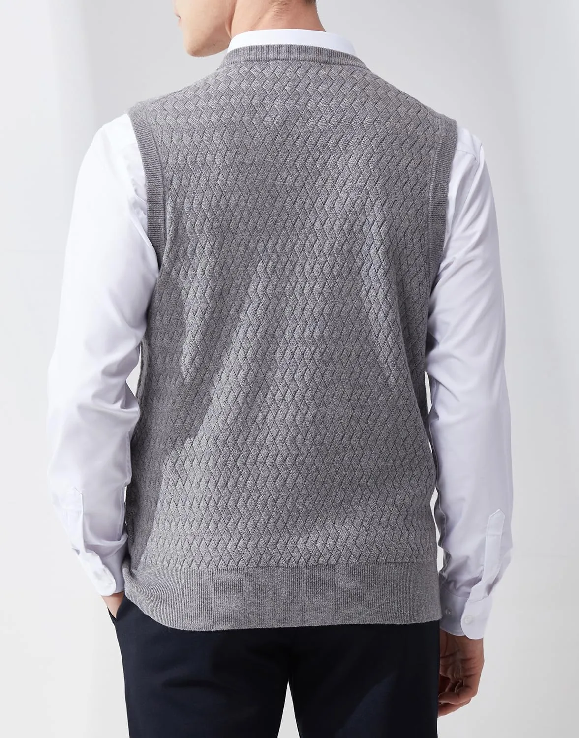 Men's V-Neck Sleeveless Pullover Sweater Casual Argyle Sweater Vest