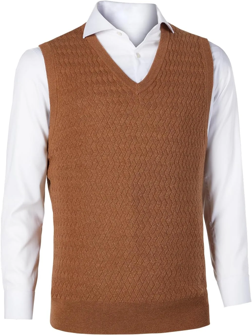 Men's V-Neck Sleeveless Pullover Sweater Casual Argyle Sweater Vest