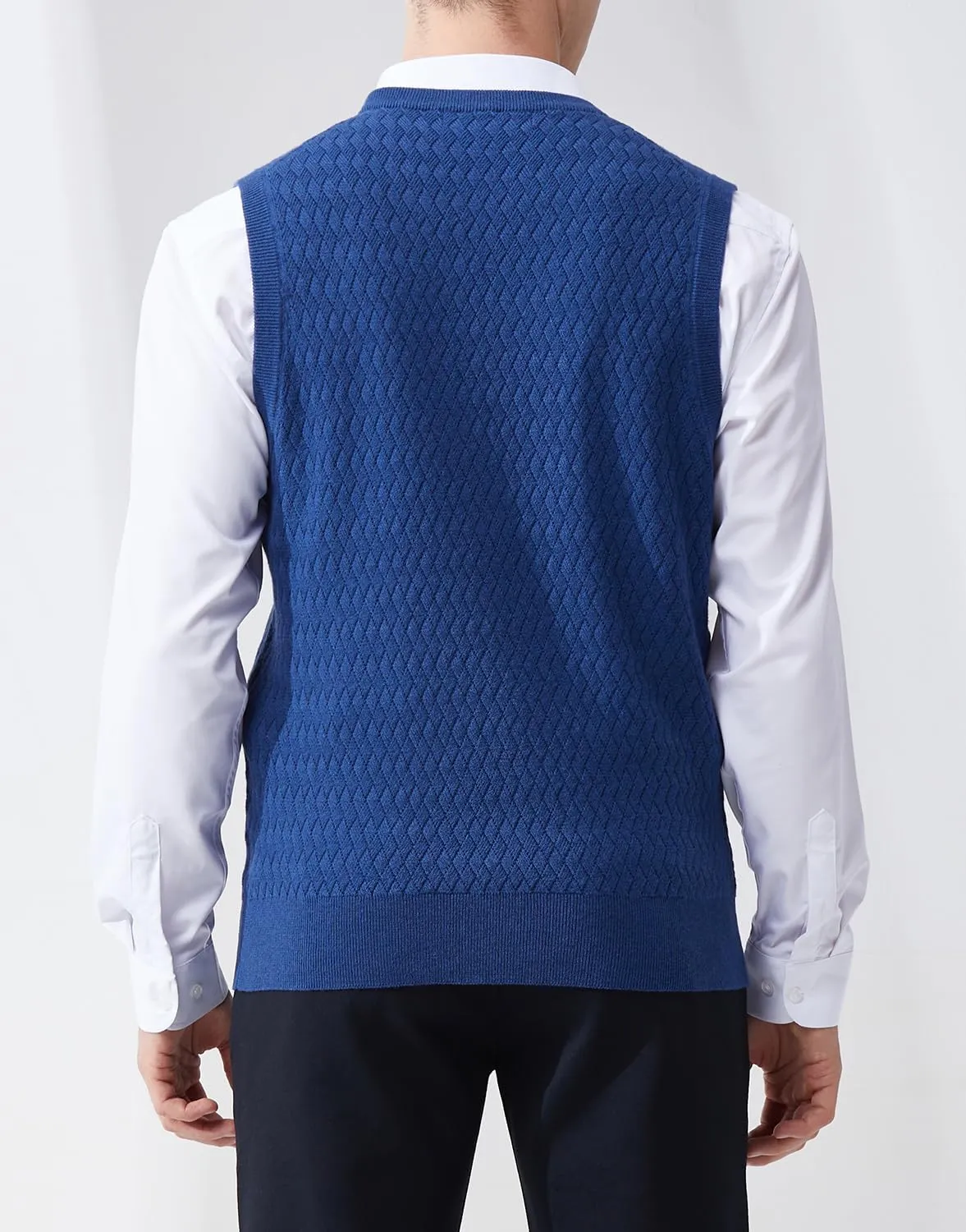 Men's V-Neck Sleeveless Pullover Sweater Casual Argyle Sweater Vest