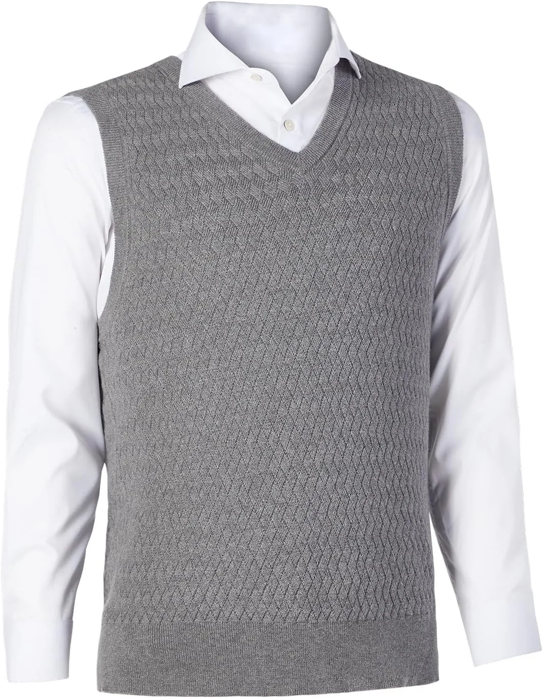 Men's V-Neck Sleeveless Pullover Sweater Casual Argyle Sweater Vest