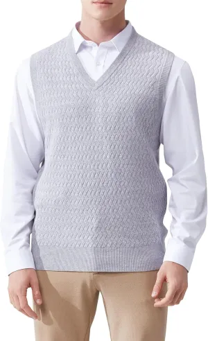 Men's V-Neck Sleeveless Pullover Sweater Casual Argyle Sweater Vest
