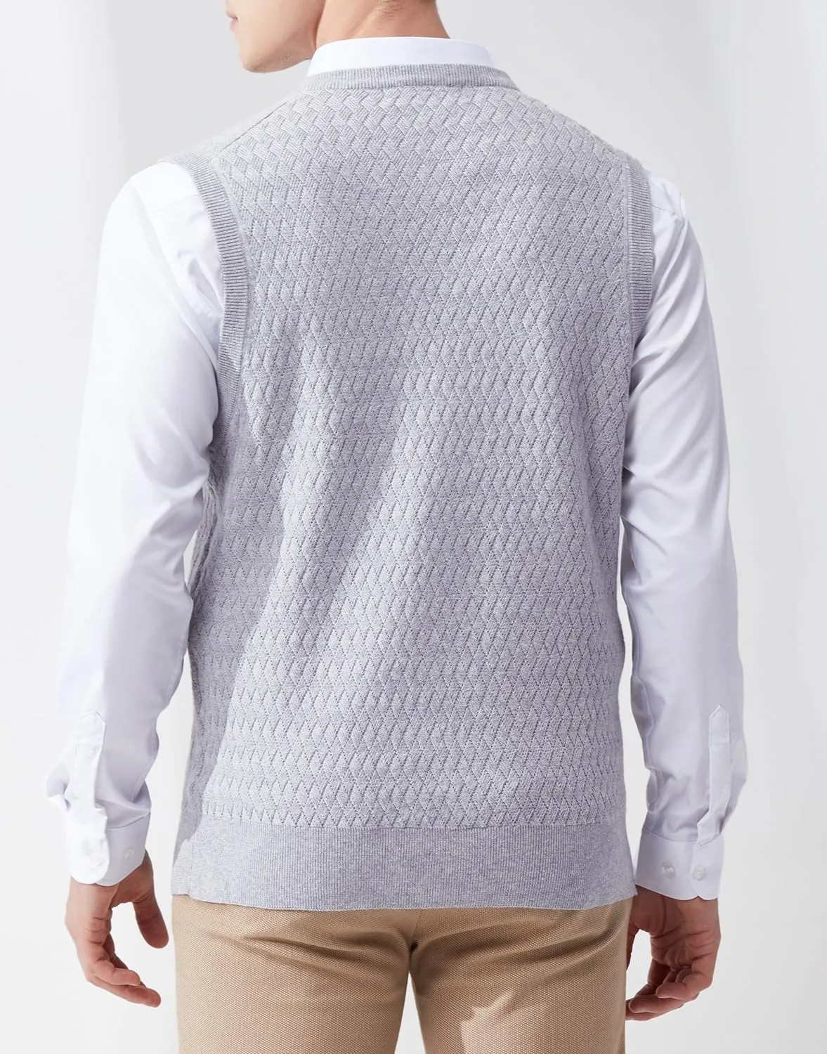 Men's V-Neck Sleeveless Pullover Sweater Casual Argyle Sweater Vest