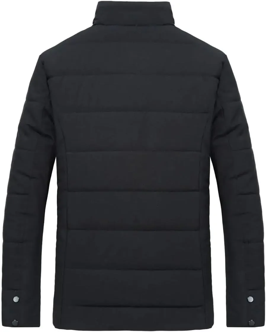 Men's Warm Jacket Winter Parka Fur Collar Windbreaker Cotton Padded Anorak Coat