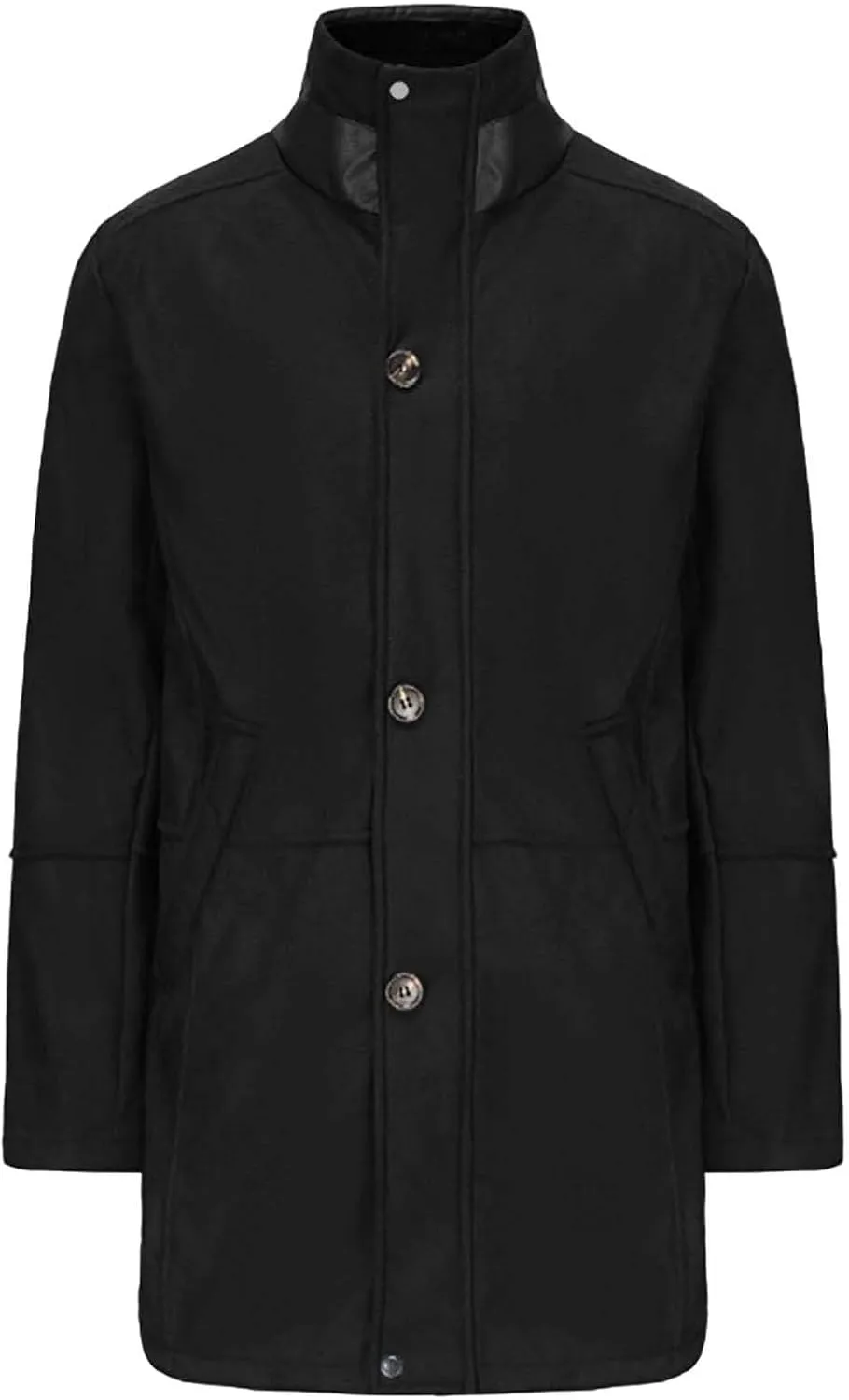 Mens Western Cowboy Jacket Long Trench Coats Zip Up Stand Collar Jacket Winter Vintage Cowboy Peacoat Retro Tops