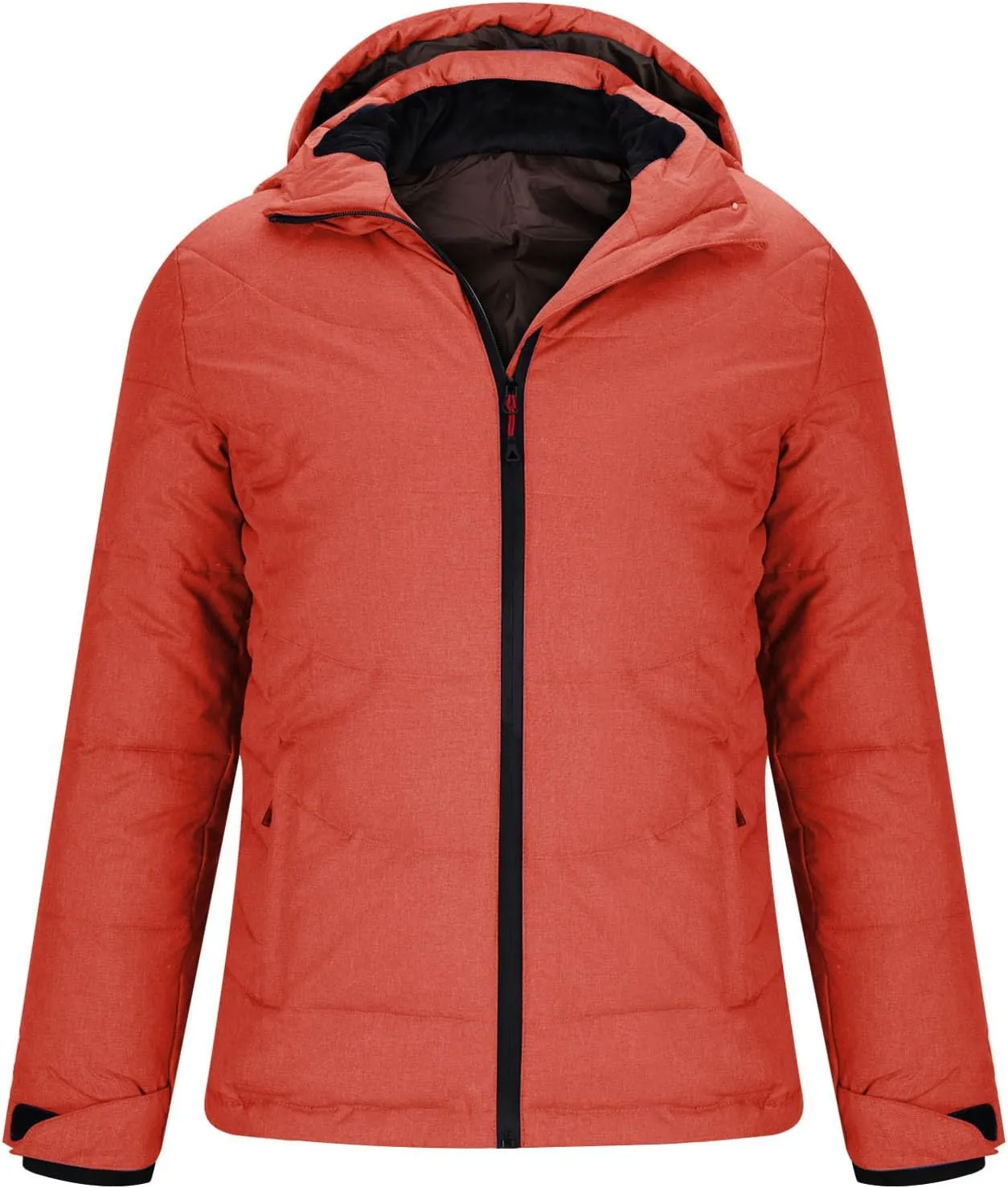 Men's Winter Hooded Down Coats Warm Puffer Jacket Cotton Padded Waterproof Outerwear with Pockets