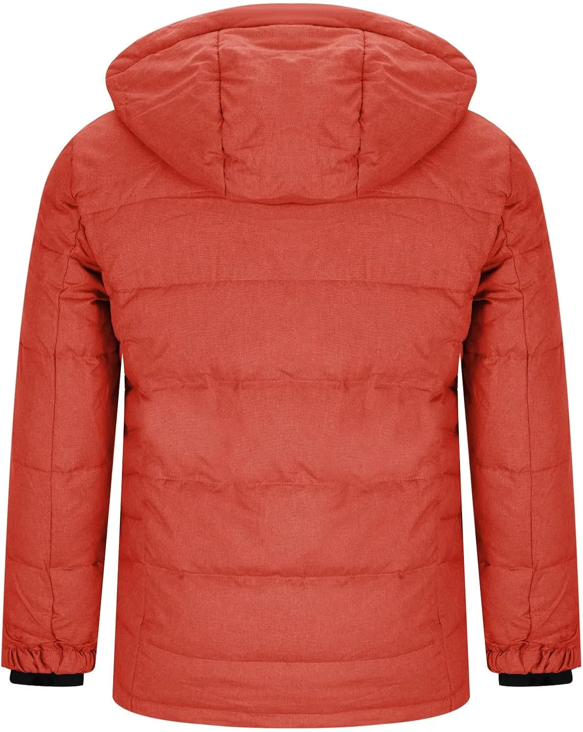 Men's Winter Hooded Down Coats Warm Puffer Jacket Cotton Padded Waterproof Outerwear with Pockets