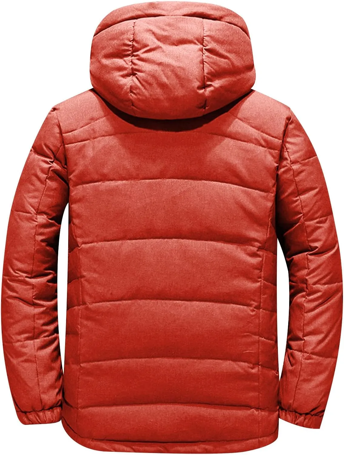 Men's Winter Hooded Down Coats Warm Puffer Jacket Cotton Padded Waterproof Outerwear with Pockets