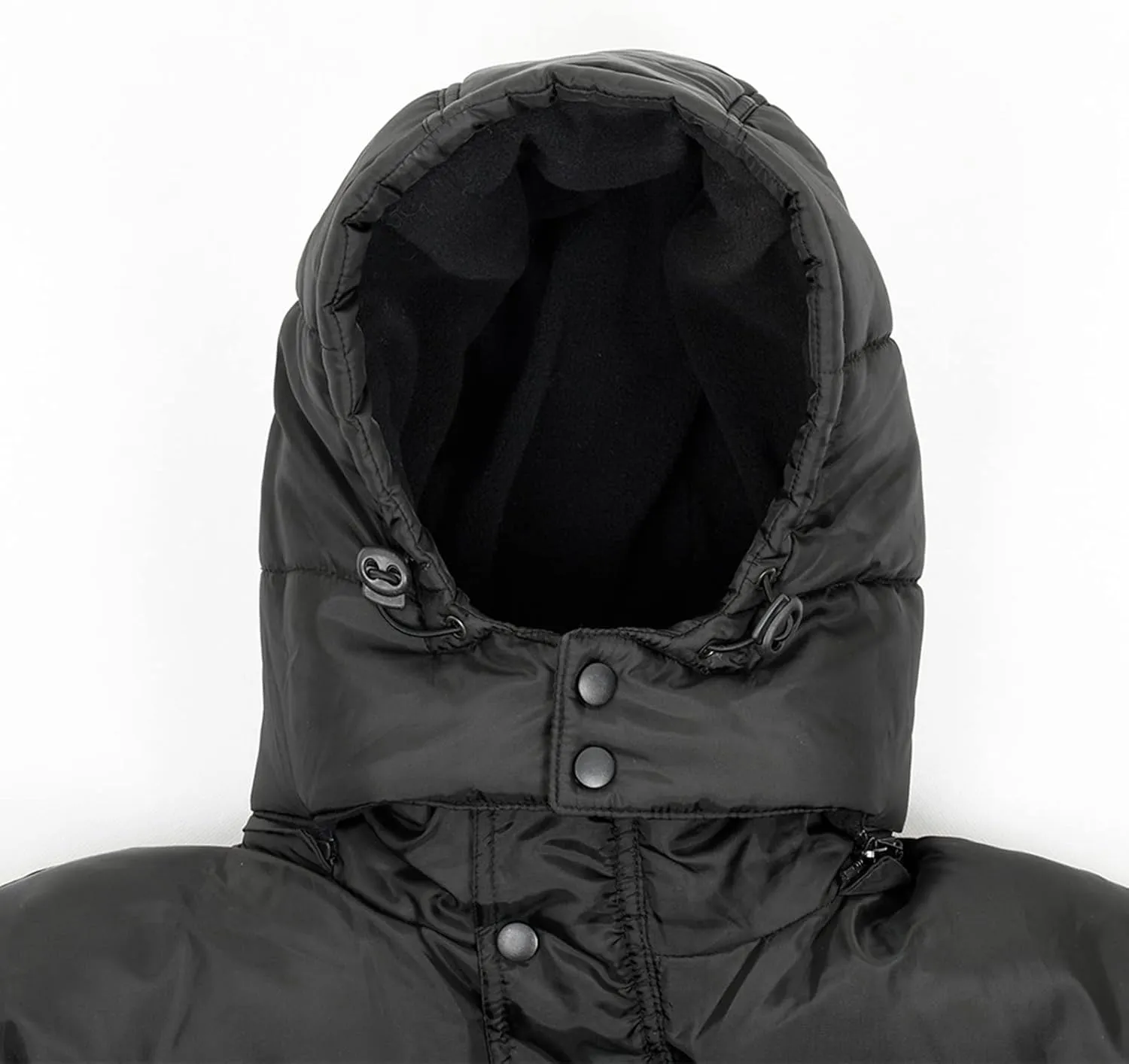 Mens Wool Jackets And Coats Men's Thick Bread Cloth Winter Hooded Solid Color Full-Zipper Cotton-Padded Plus