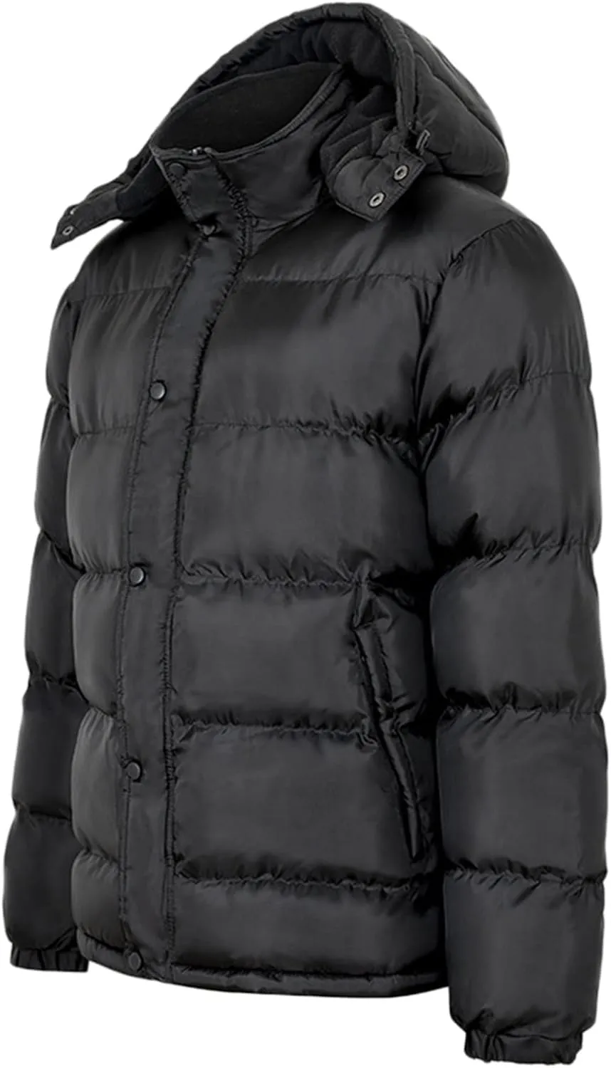 Mens Wool Jackets And Coats Men's Thick Bread Cloth Winter Hooded Solid Color Full-Zipper Cotton-Padded Plus