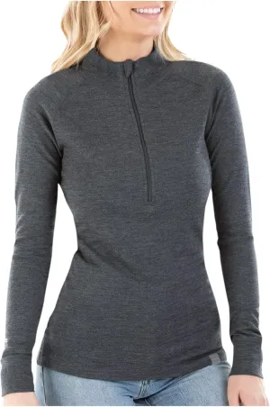 MERIWOOL Womens Base Layer 100% Merino Wool Midweight 250g Half Zip Sweater for Women