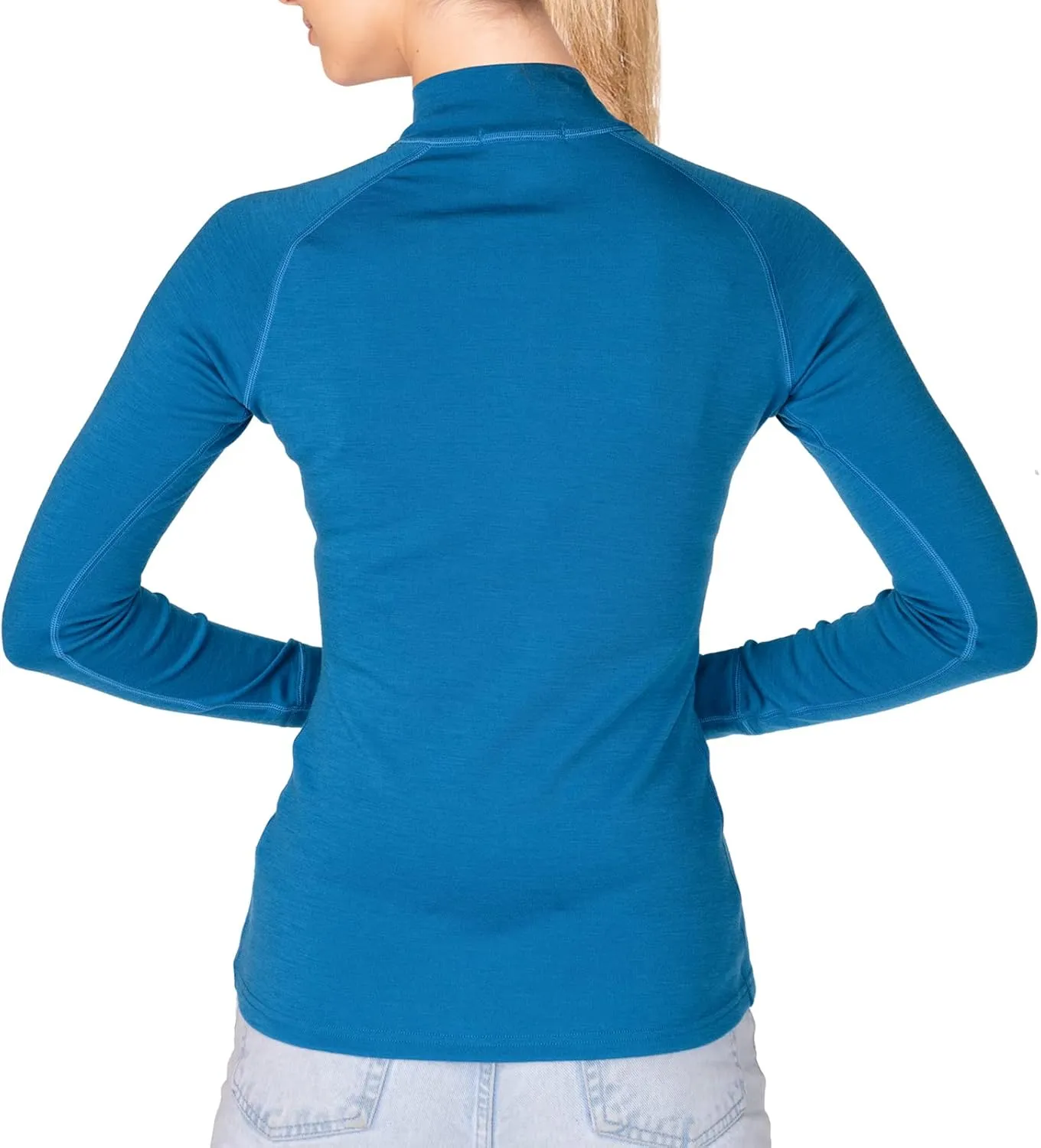 MERIWOOL Womens Base Layer 100% Merino Wool Midweight 250g Half Zip Sweater for Women