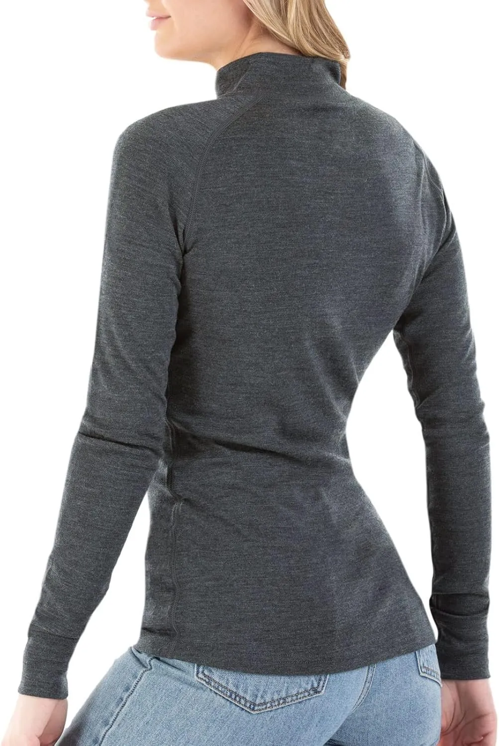 MERIWOOL Womens Base Layer 100% Merino Wool Midweight 250g Half Zip Sweater for Women