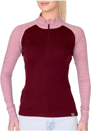 MERIWOOL Womens Base Layer 100% Merino Wool Midweight 250g Half Zip Sweater for Women