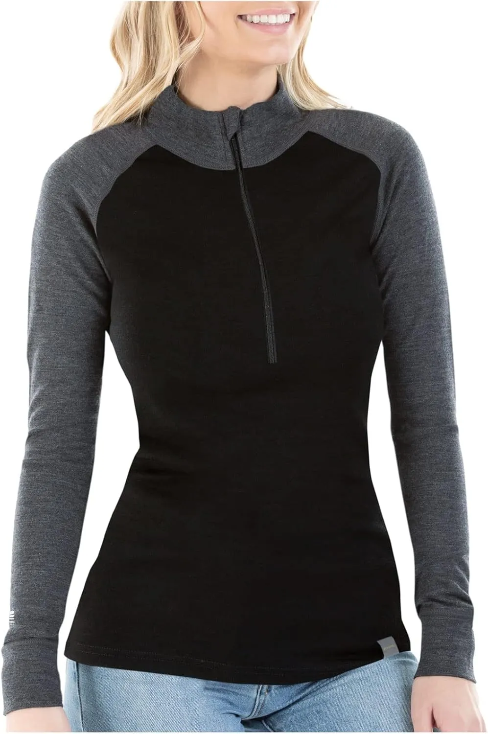 MERIWOOL Womens Base Layer 100% Merino Wool Midweight 250g Half Zip Sweater for Women