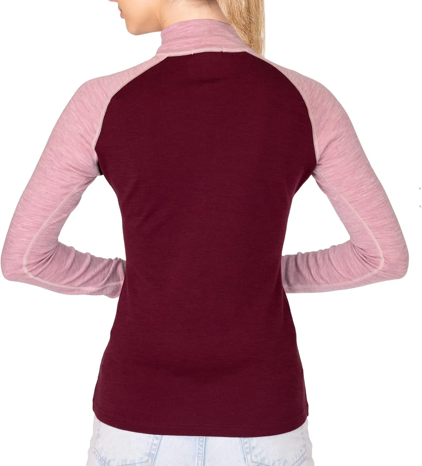MERIWOOL Womens Base Layer 100% Merino Wool Midweight 250g Half Zip Sweater for Women