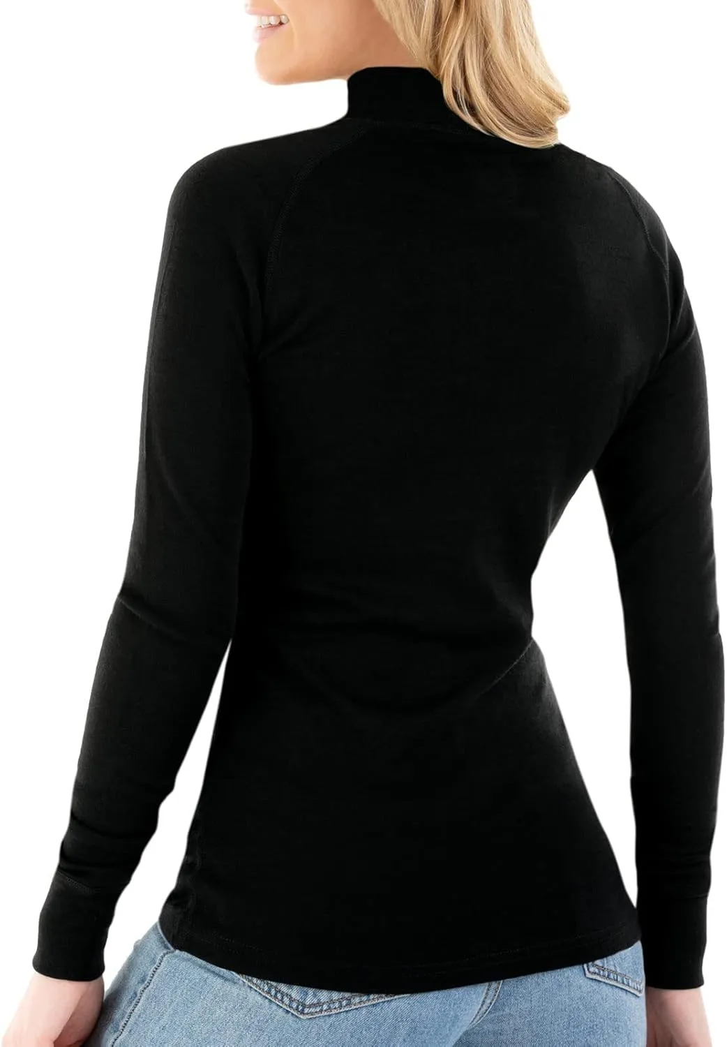 MERIWOOL Womens Base Layer 100% Merino Wool Midweight 250g Half Zip Sweater for Women