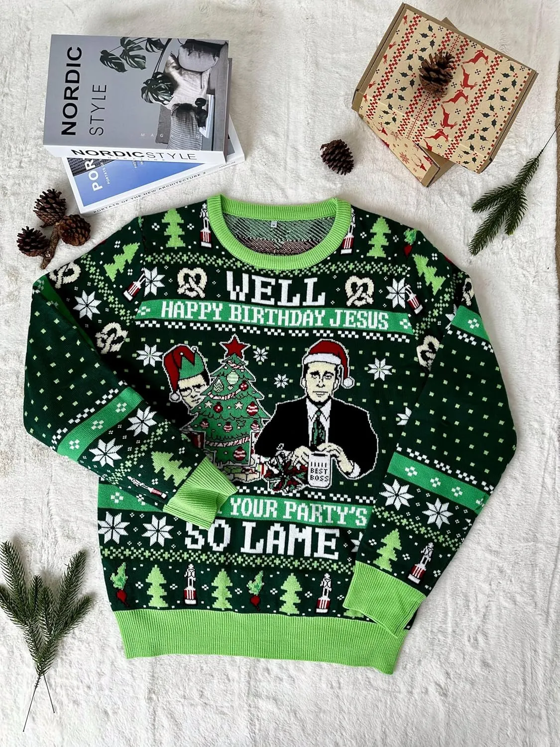 Merry Chrithmith Ugly Sweater - Ugly Christmas Sweaters -Well Happy Birthday Jesus Xmas Sweater - Knitted Xmas Sweater