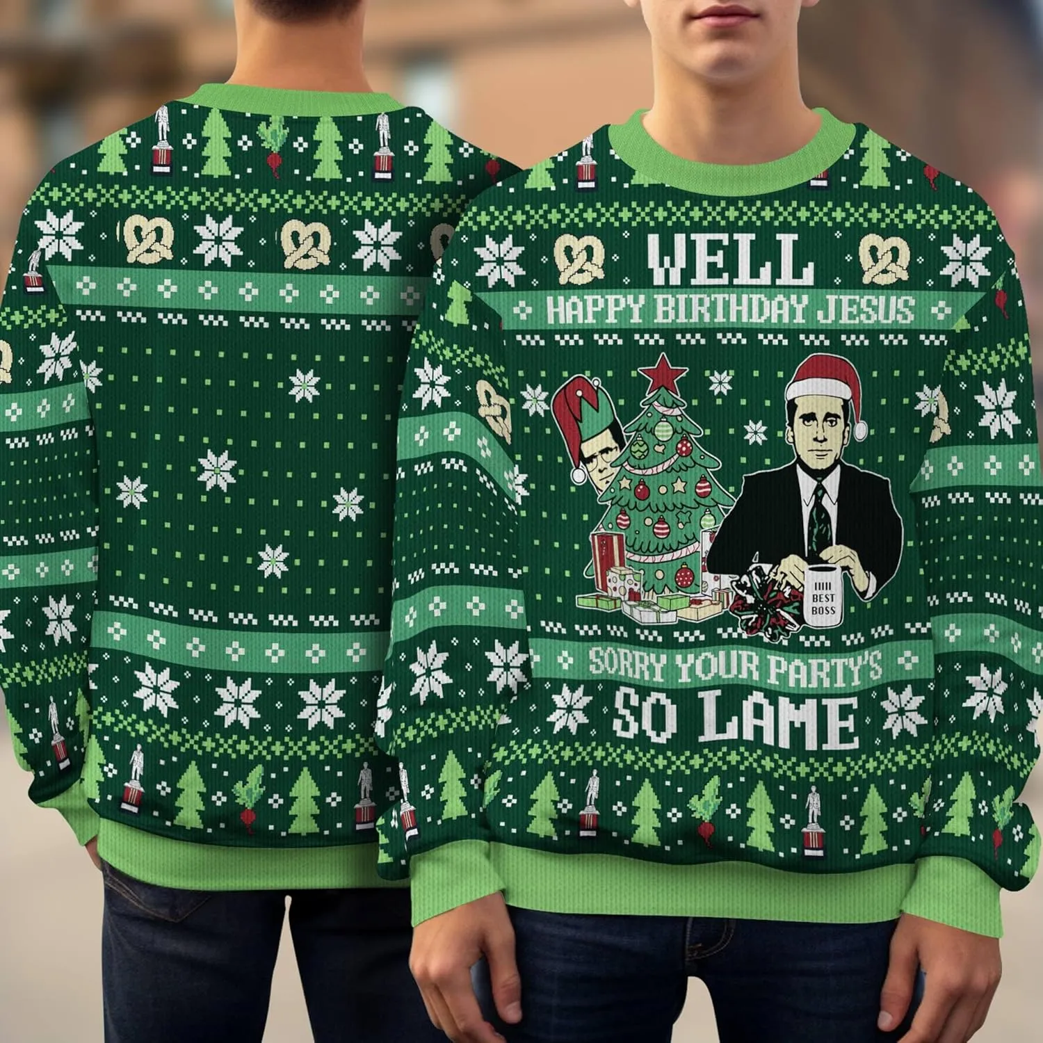 Merry Chrithmith Ugly Sweater - Ugly Christmas Sweaters -Well Happy Birthday Jesus Xmas Sweater - Knitted Xmas Sweater