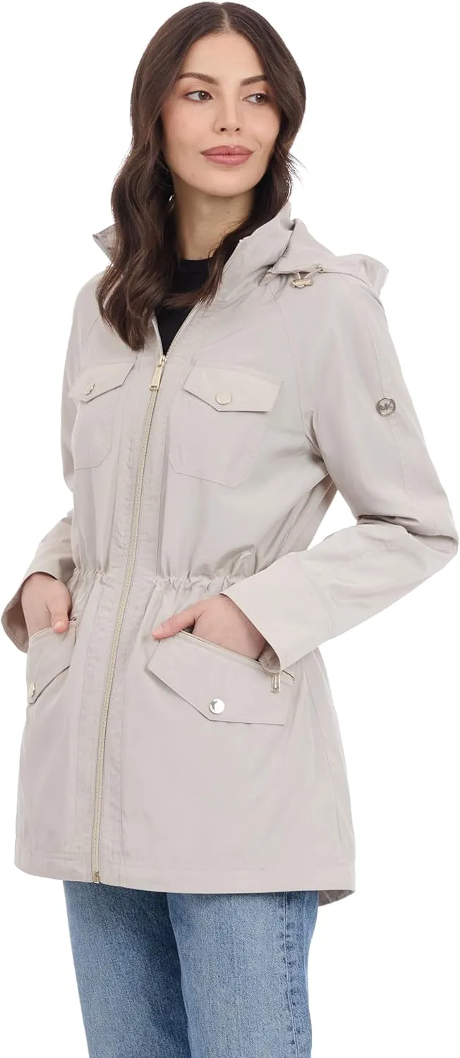 Michael Kors Women's Hooded Anorak Rain Coat