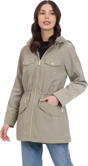 Michael Kors Women's Hooded Anorak Rain Coat