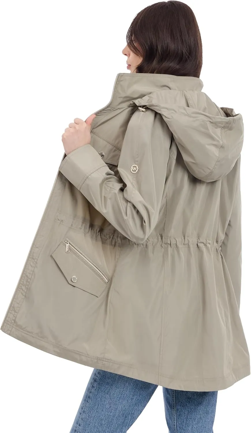 Michael Kors Women's Hooded Anorak Rain Coat