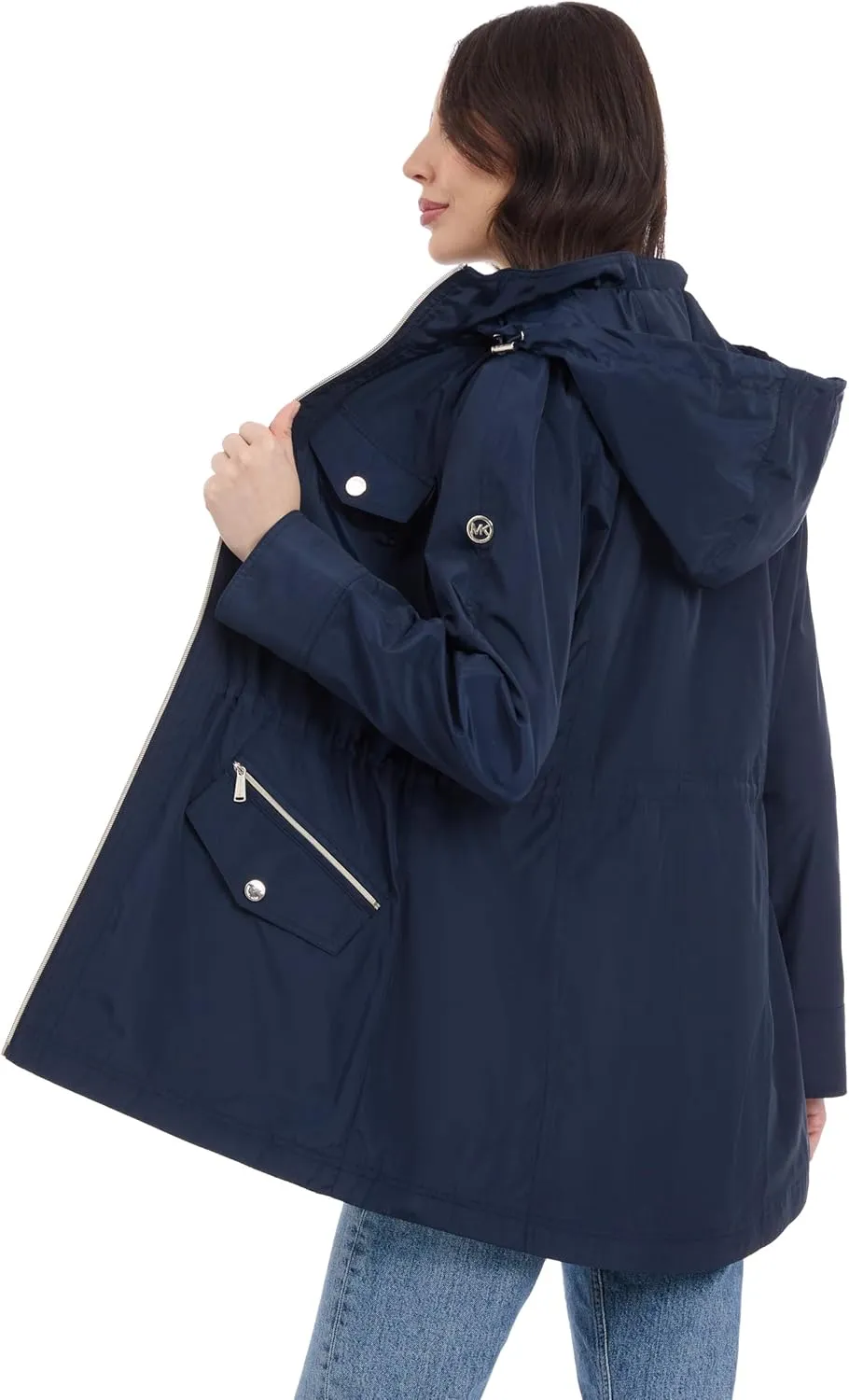 Michael Kors Women's Hooded Anorak Rain Coat