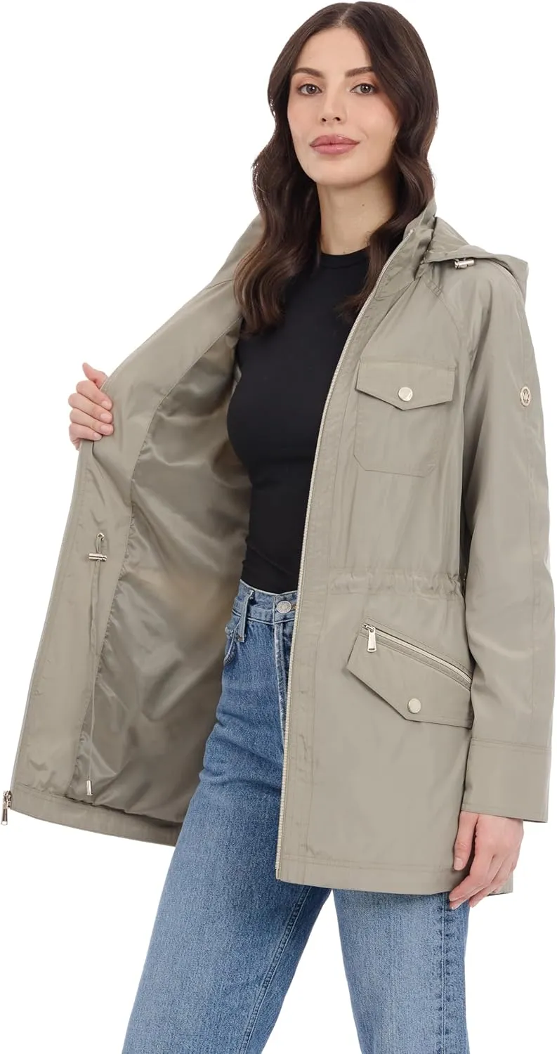 Michael Kors Women's Hooded Anorak Rain Coat