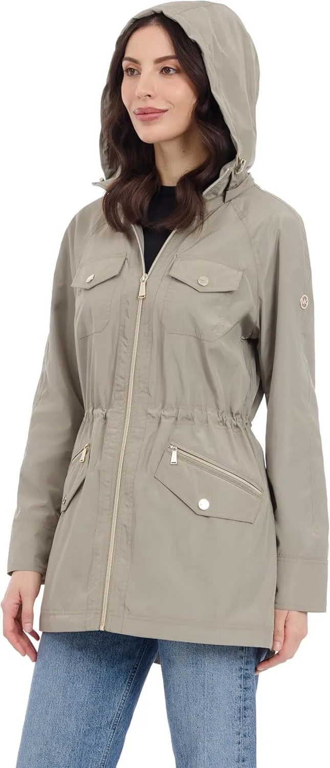 Michael Kors Women's Hooded Anorak Rain Coat