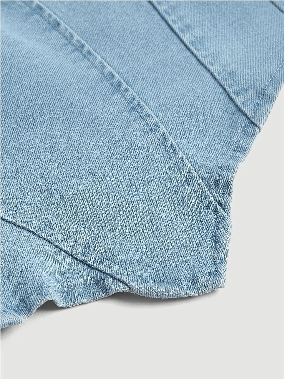 Milumia Women's Denim Tube Top Zipper Back Hanky Strapless Bandeau Jean Crop Top